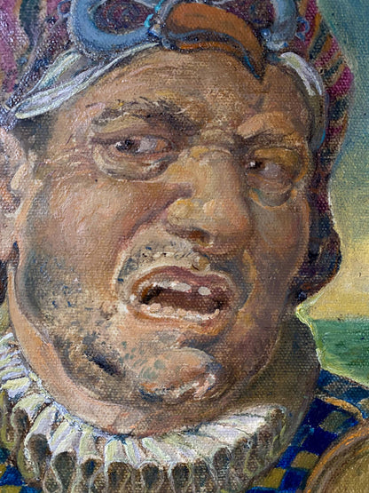 Oil painting Portrait of a male jester Oleg Litvinov