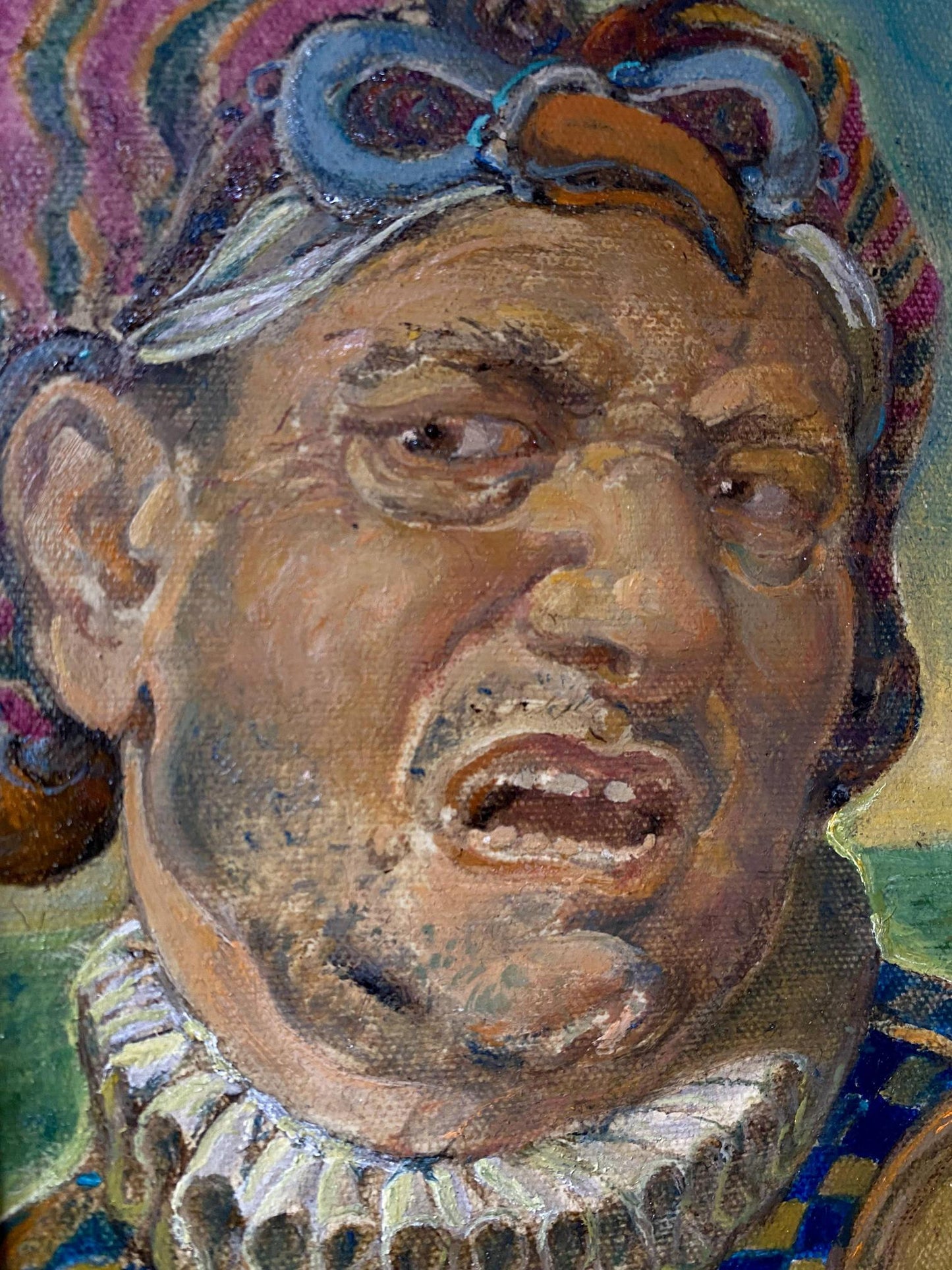 Oil painting Portrait of a male jester Oleg Litvinov