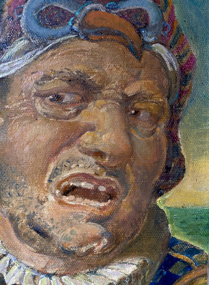 Oil painting Portrait of a male jester Oleg Litvinov