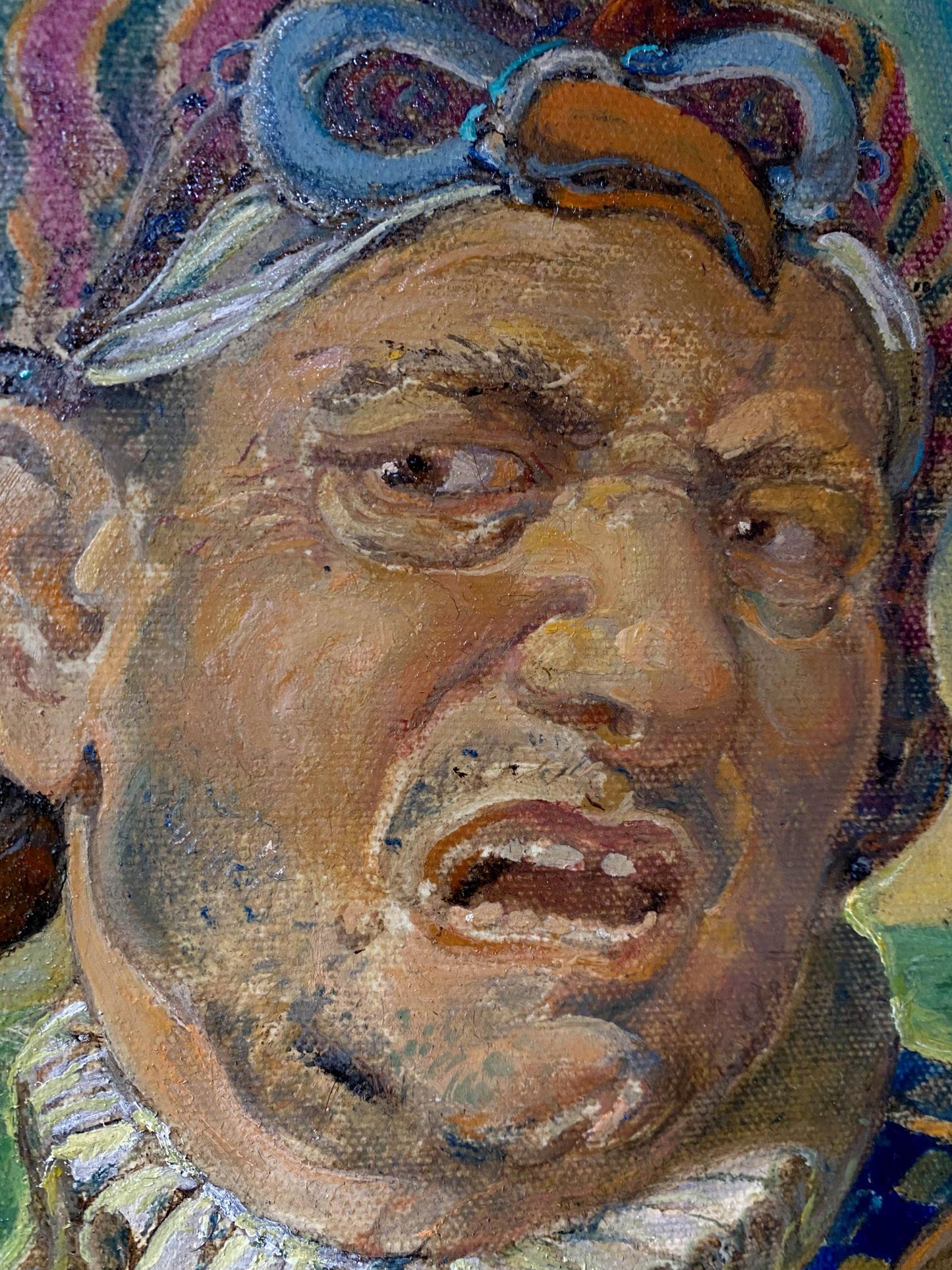 Oil painting Portrait of a male jester Oleg Litvinov