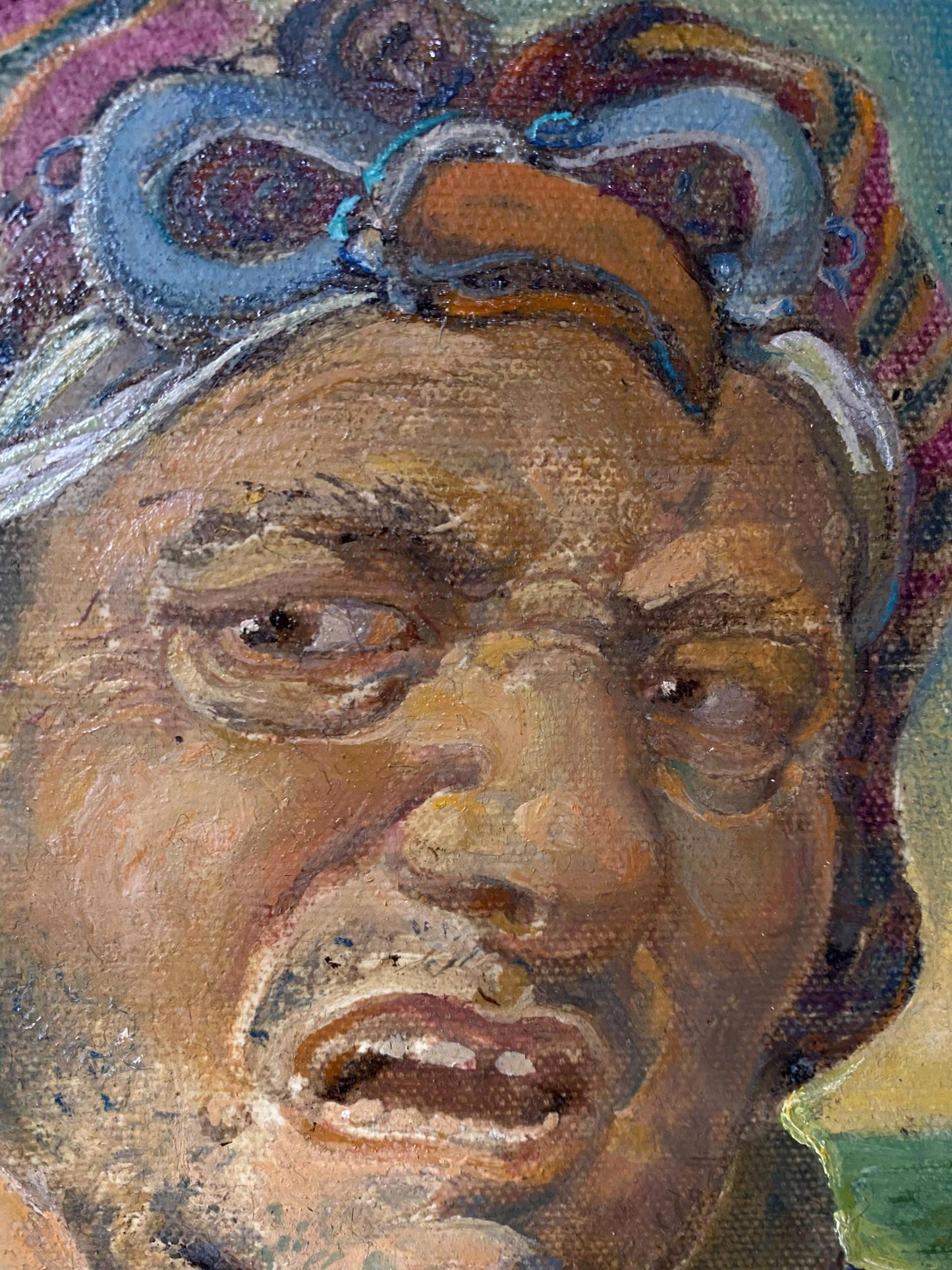 Oil painting Portrait of a male jester Oleg Litvinov