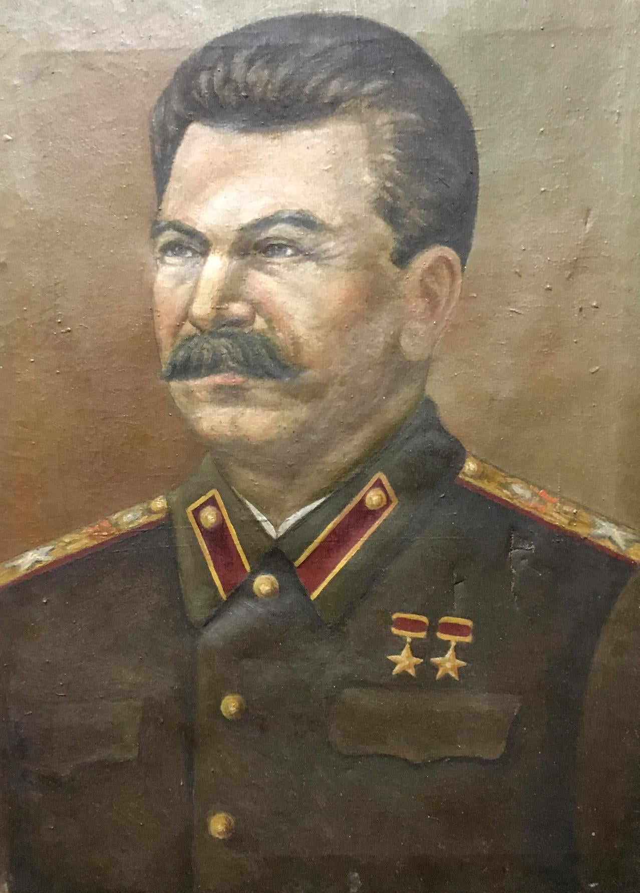 Oil painting Old real portrait of Stalin