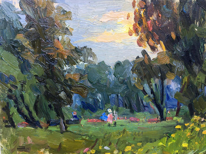 Oil painting Kiev park Popov I. A.