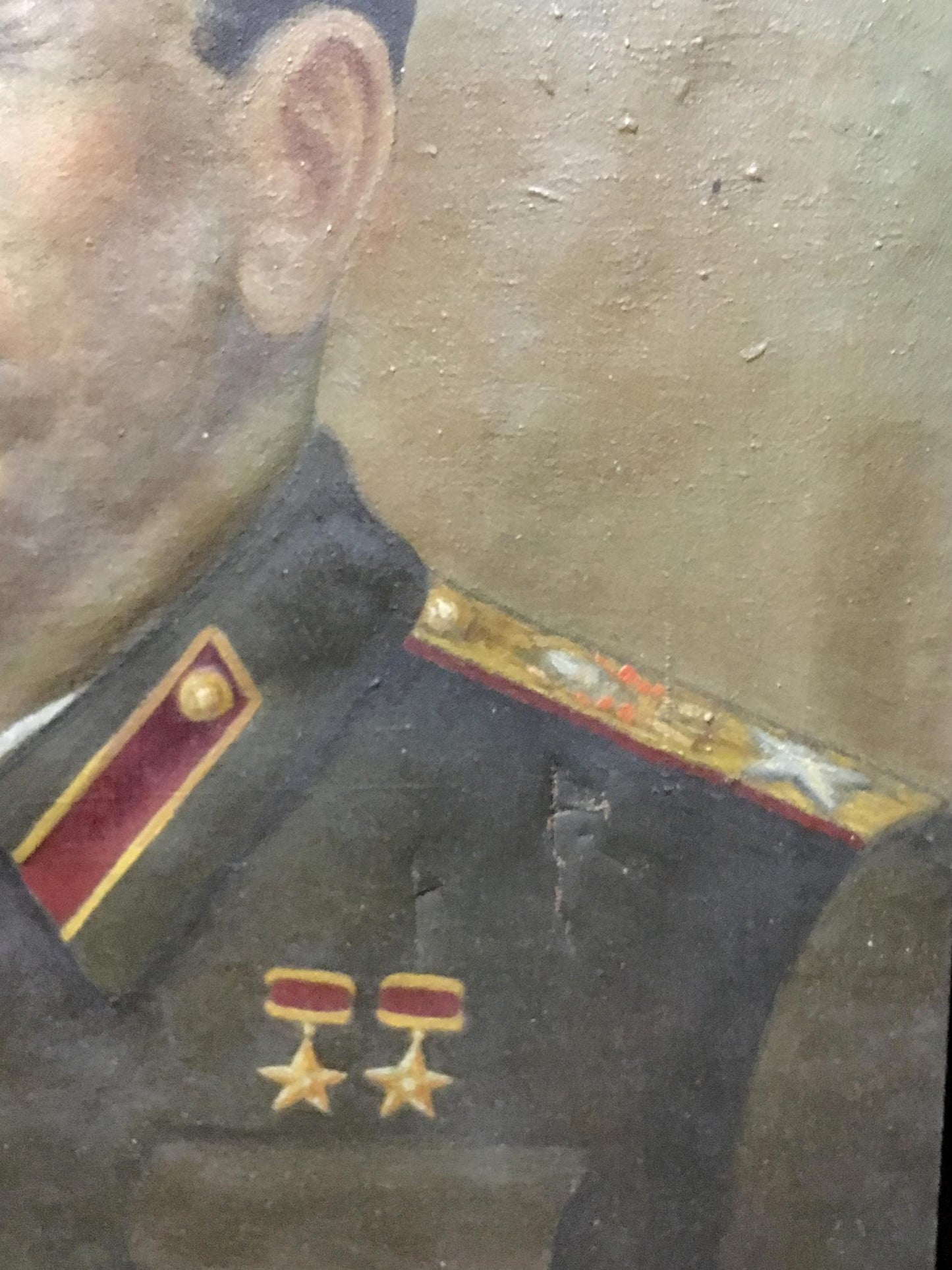 Oil painting Old real portrait of Stalin