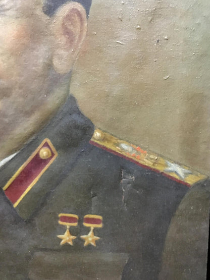 Oil painting Old real portrait of Stalin