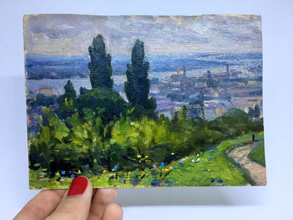 Oil painting View of the Pechersky Park Popov I. A.