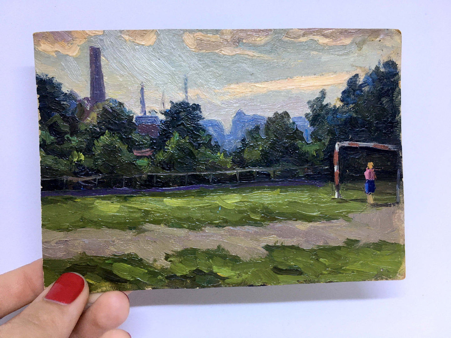 Oil painting Football field I. Popov