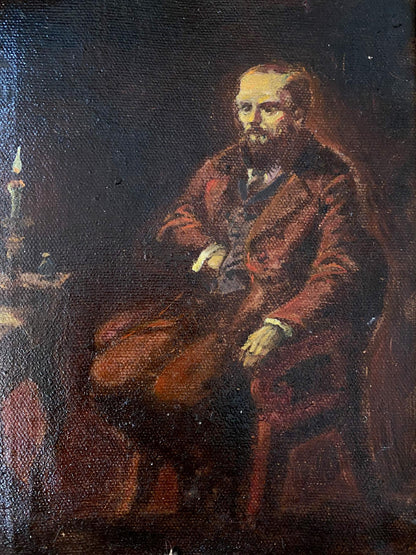 Oil painting Dostoevsky at the table Litvinov Oleg Arkad'yevich