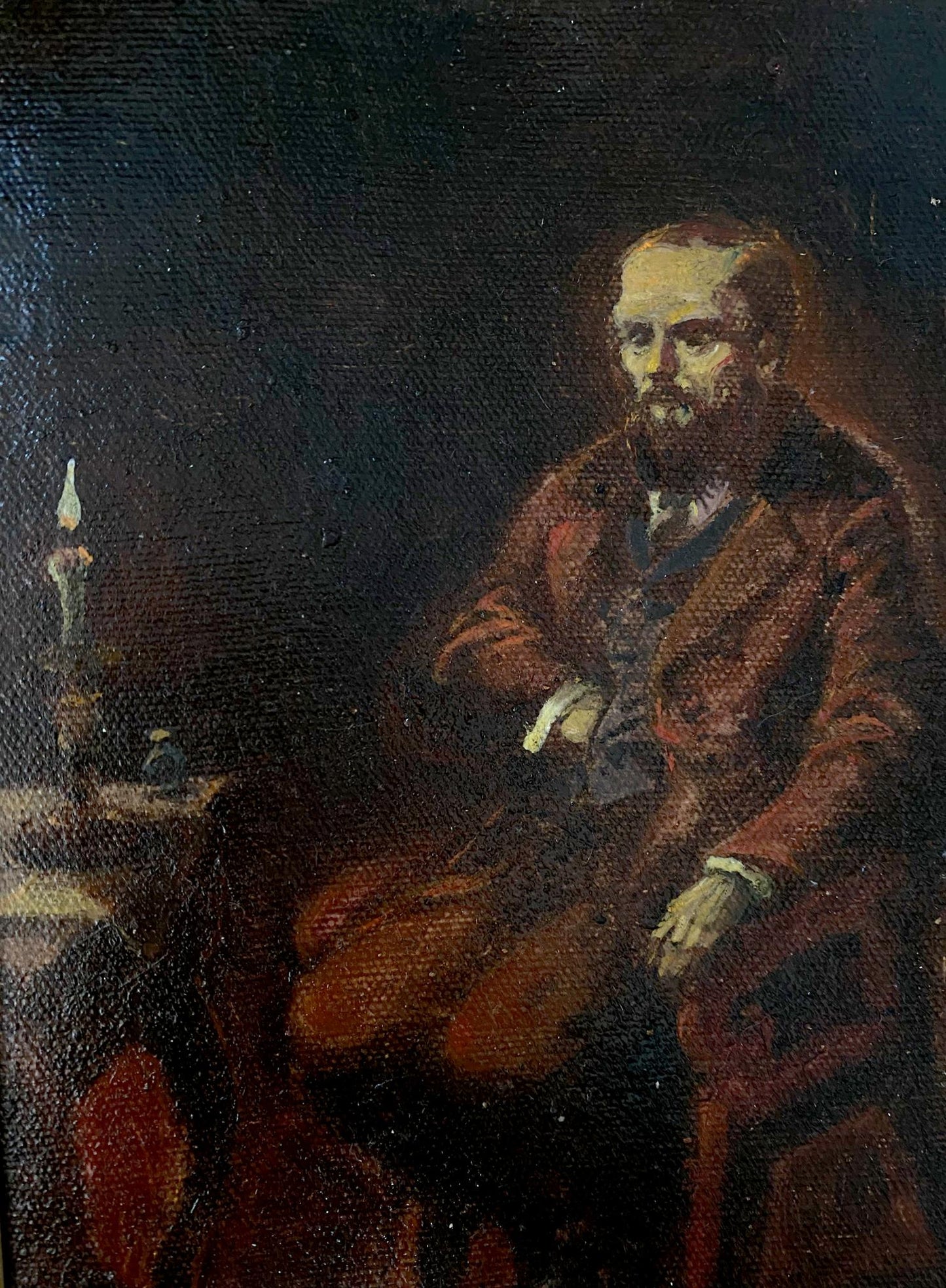 Oil painting Dostoevsky at the table Litvinov Oleg Arkad'yevich