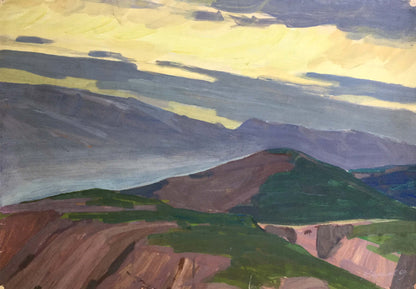 Gouache painting Peak Panorama Vladimir Chernikov