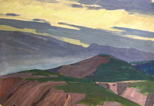 Gouache painting Peak Panorama Vladimir Chernikov