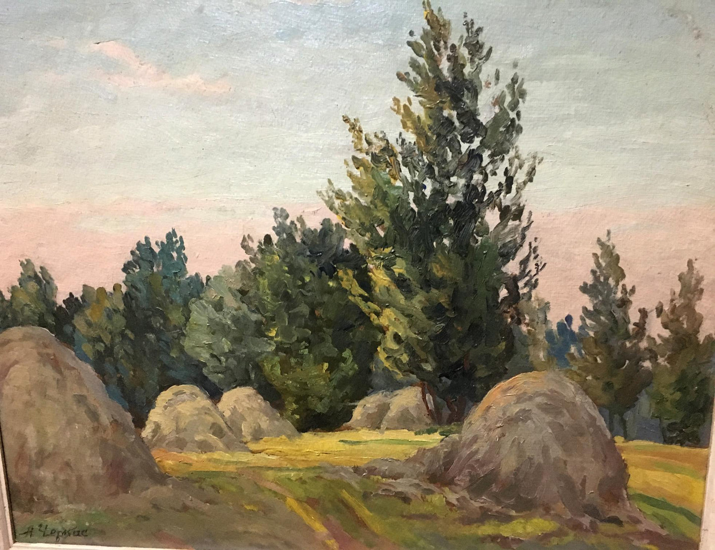 Oil painting Evening in the meadow Alexander Cherkass