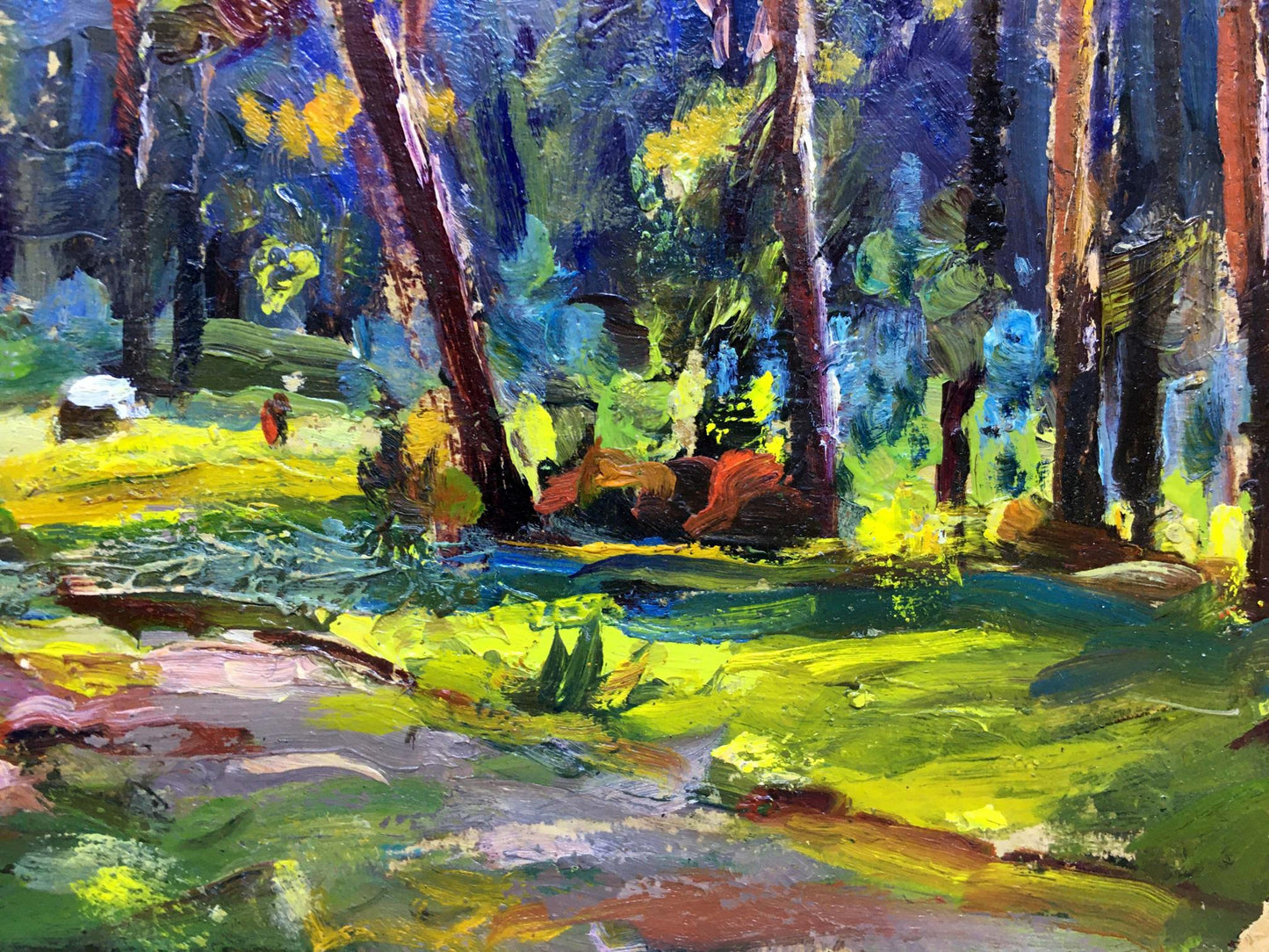 Oil painting Walk in the woods Popov I. A.