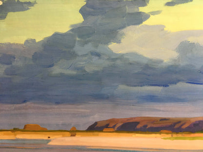 Gouache painting Shore landscape Chernikov Vladimir Mikhailovich