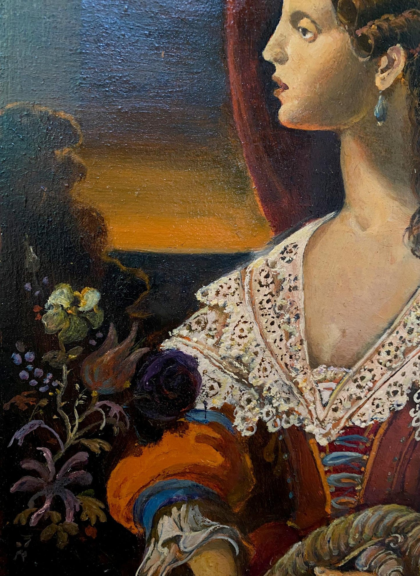 Oil painting Portrait of a noble girl Oleg Litvinov