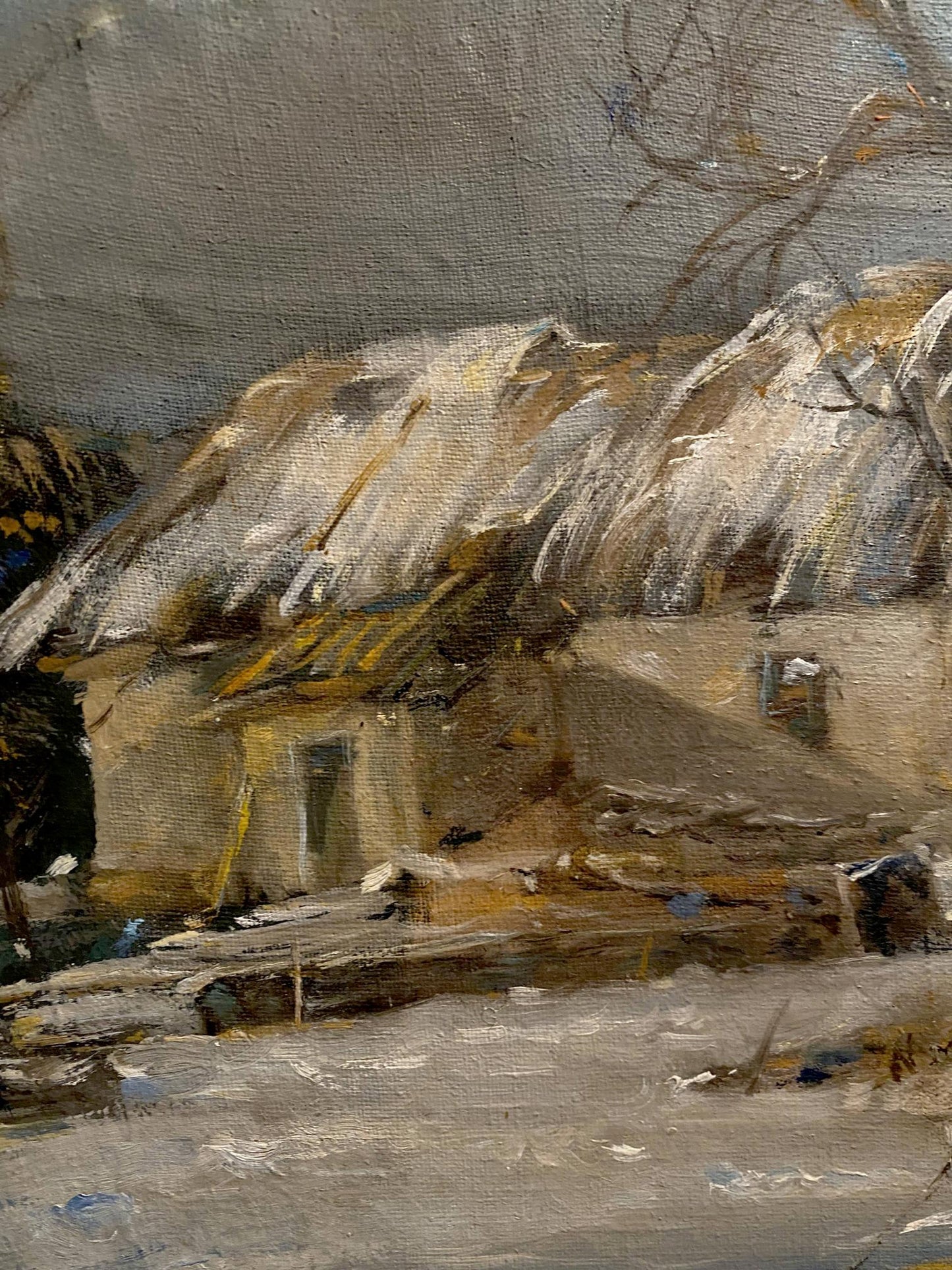 Oil painting Winter February day Oleg Litvinov