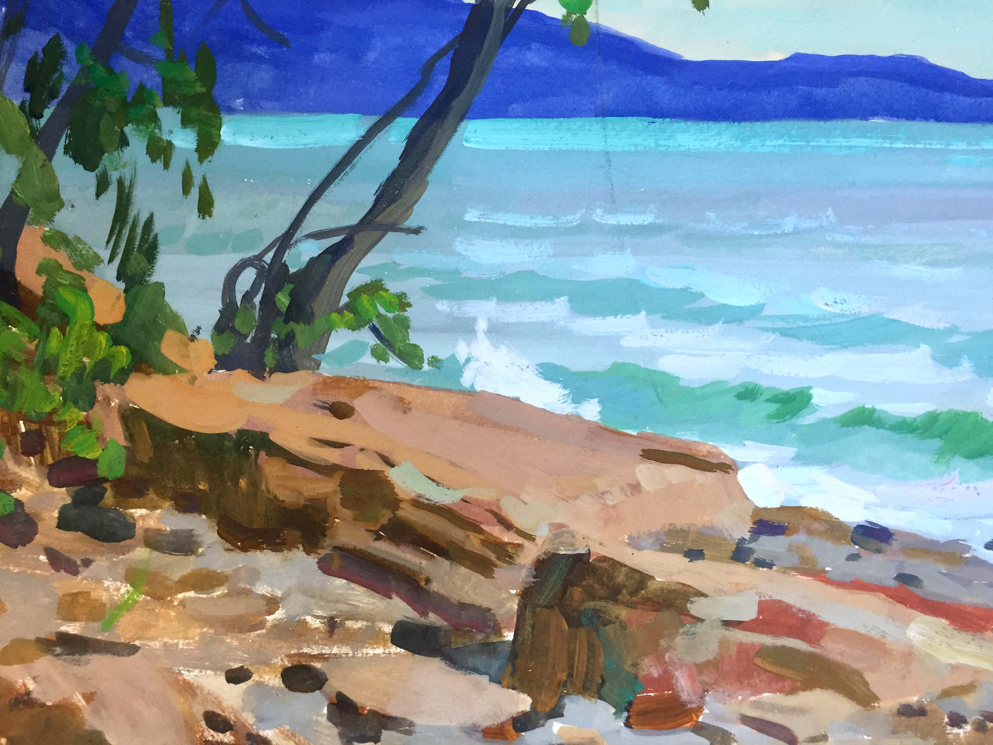 Gouache painting Seashore Splendor Vladimir Chernikov