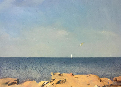 Oil painting Sailboat Alexey Fedorovich Vlasov