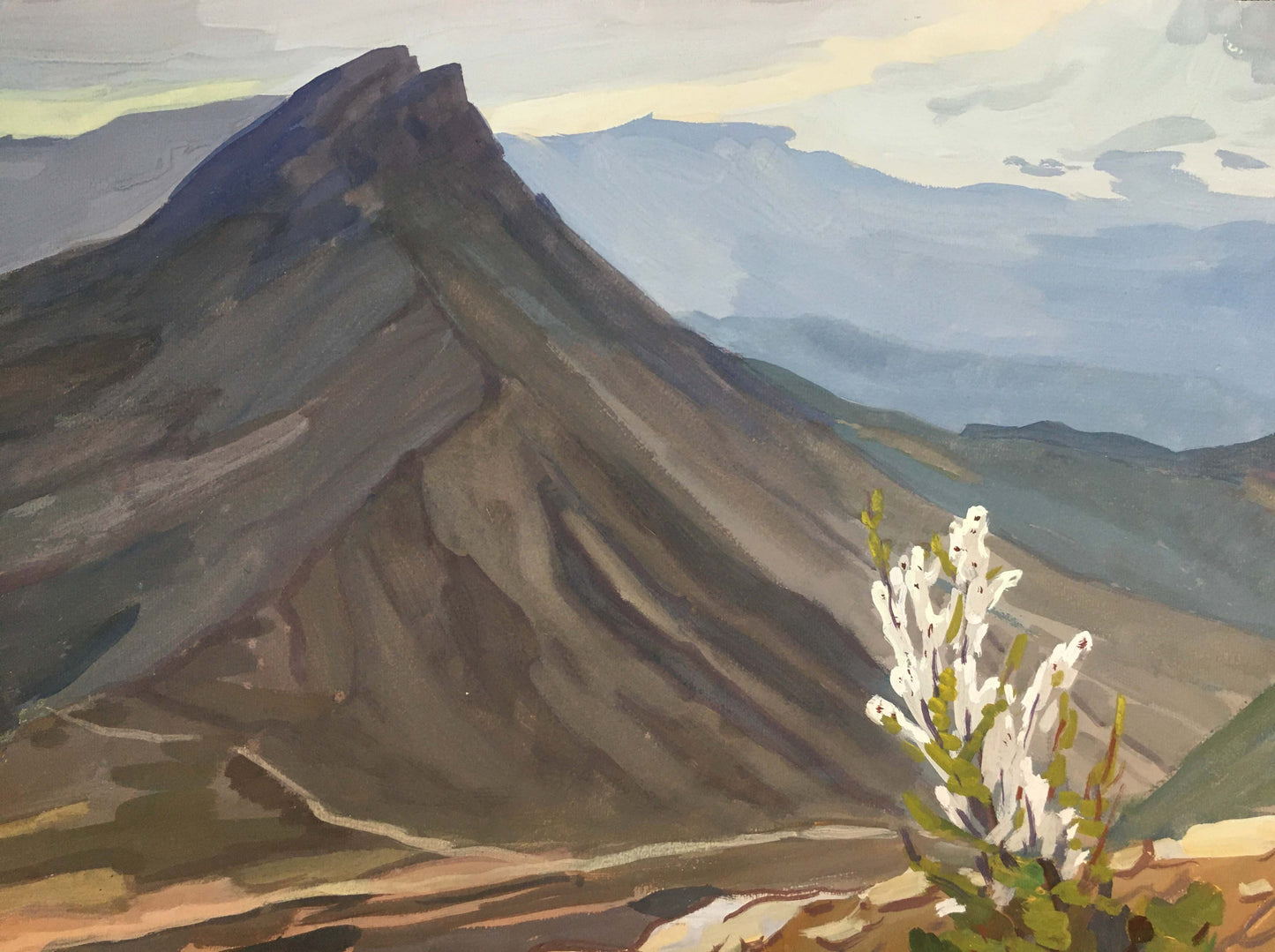 Gouache painting Mountain landscape Chernikov Vladimir Mikhailovich