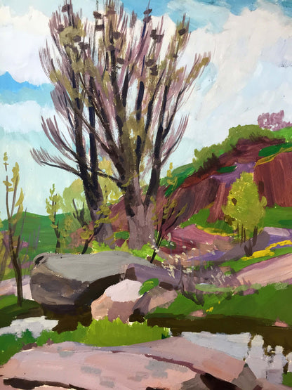 Gouache painting Natural landscape Vladimir Chernikov
