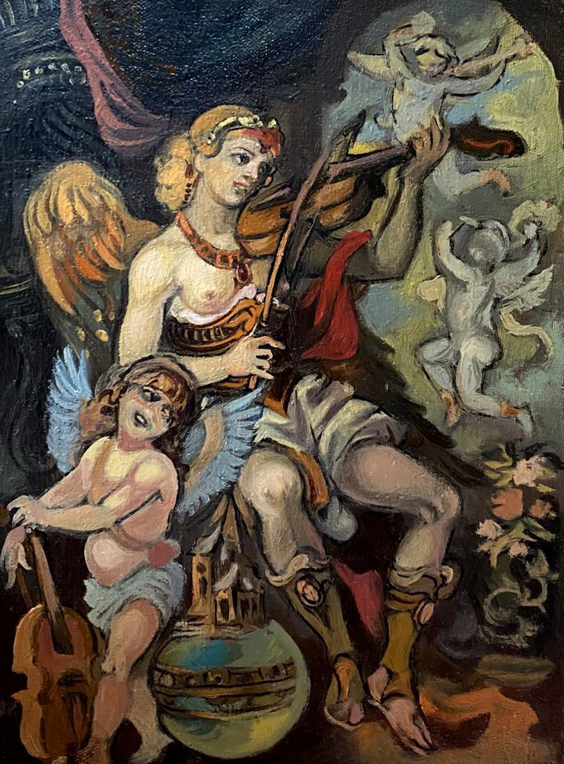 Oil painting Violin playing Litvinov Oleg Arkad'yevich