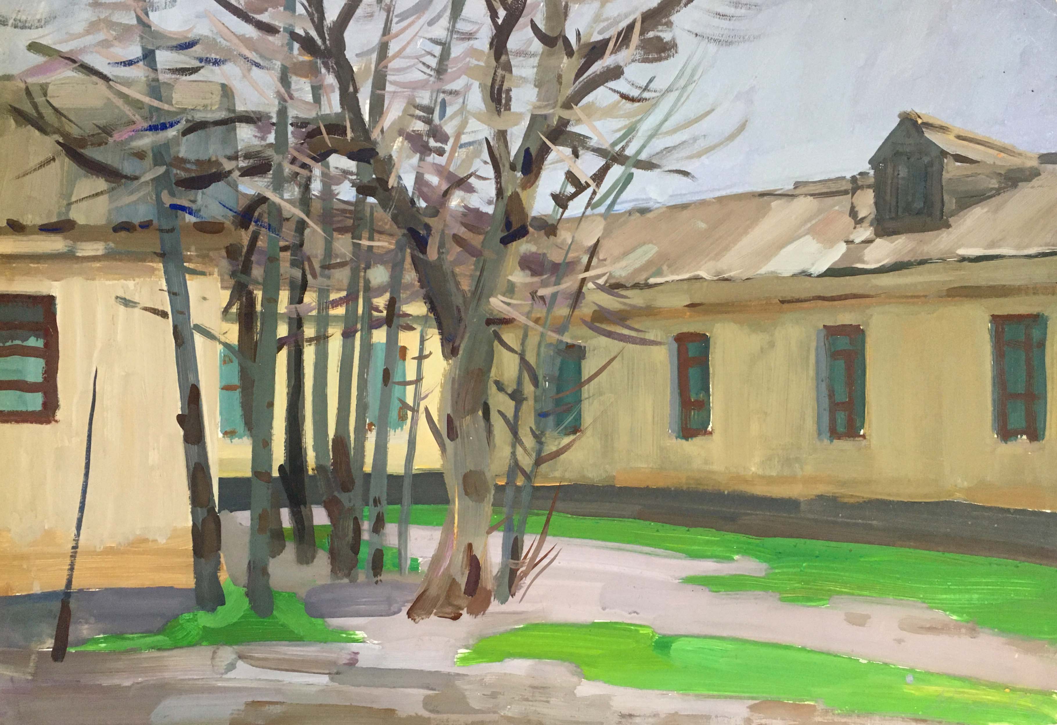 Gouache painting School Chernikov Vladimir Mikhailovich
