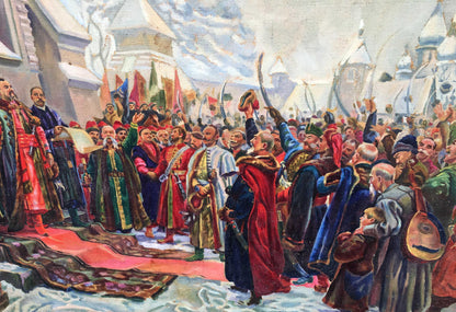 Oil painting The reunification of Ukraine and Russia