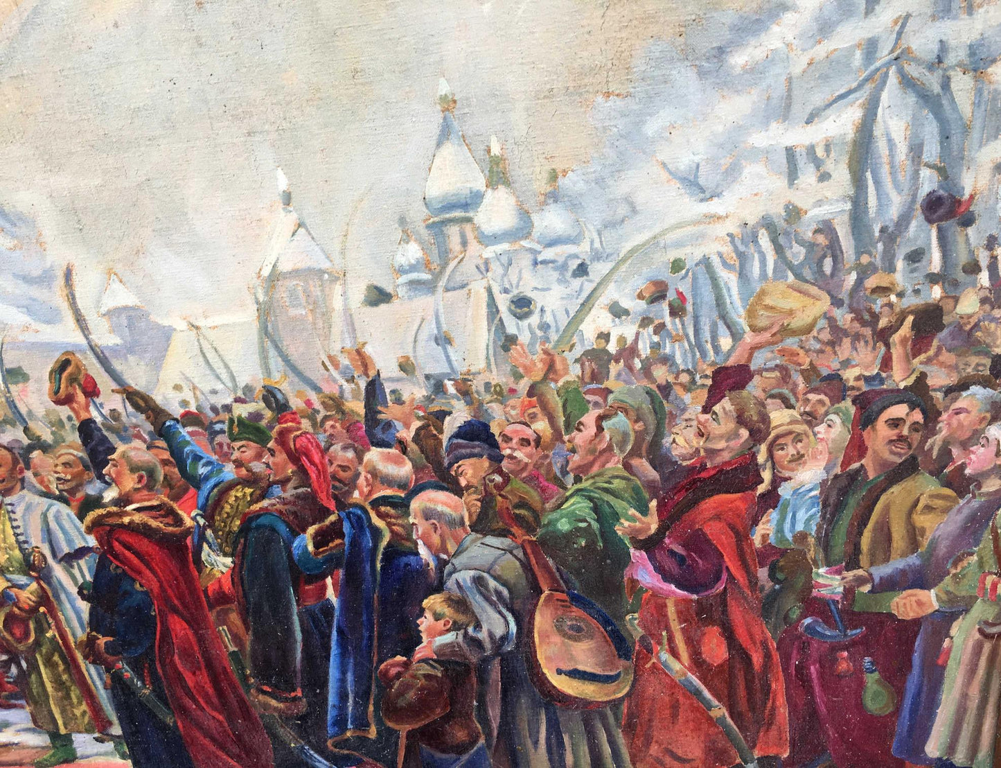 Oil painting The reunification of Ukraine and Russia
