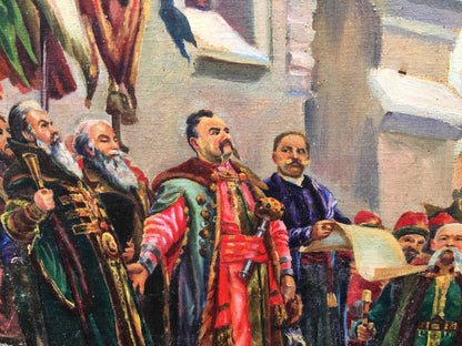 Oil painting The reunification of Ukraine and Russia