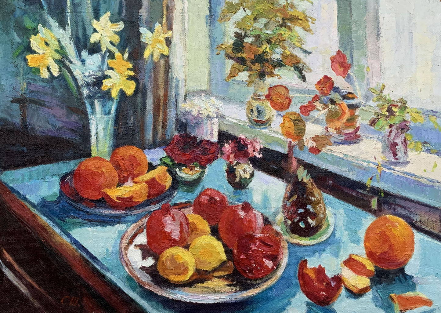 Oil painting Still life in the kitchen