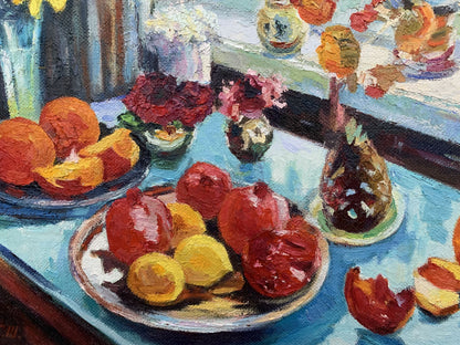 Oil painting Still life in the kitchen