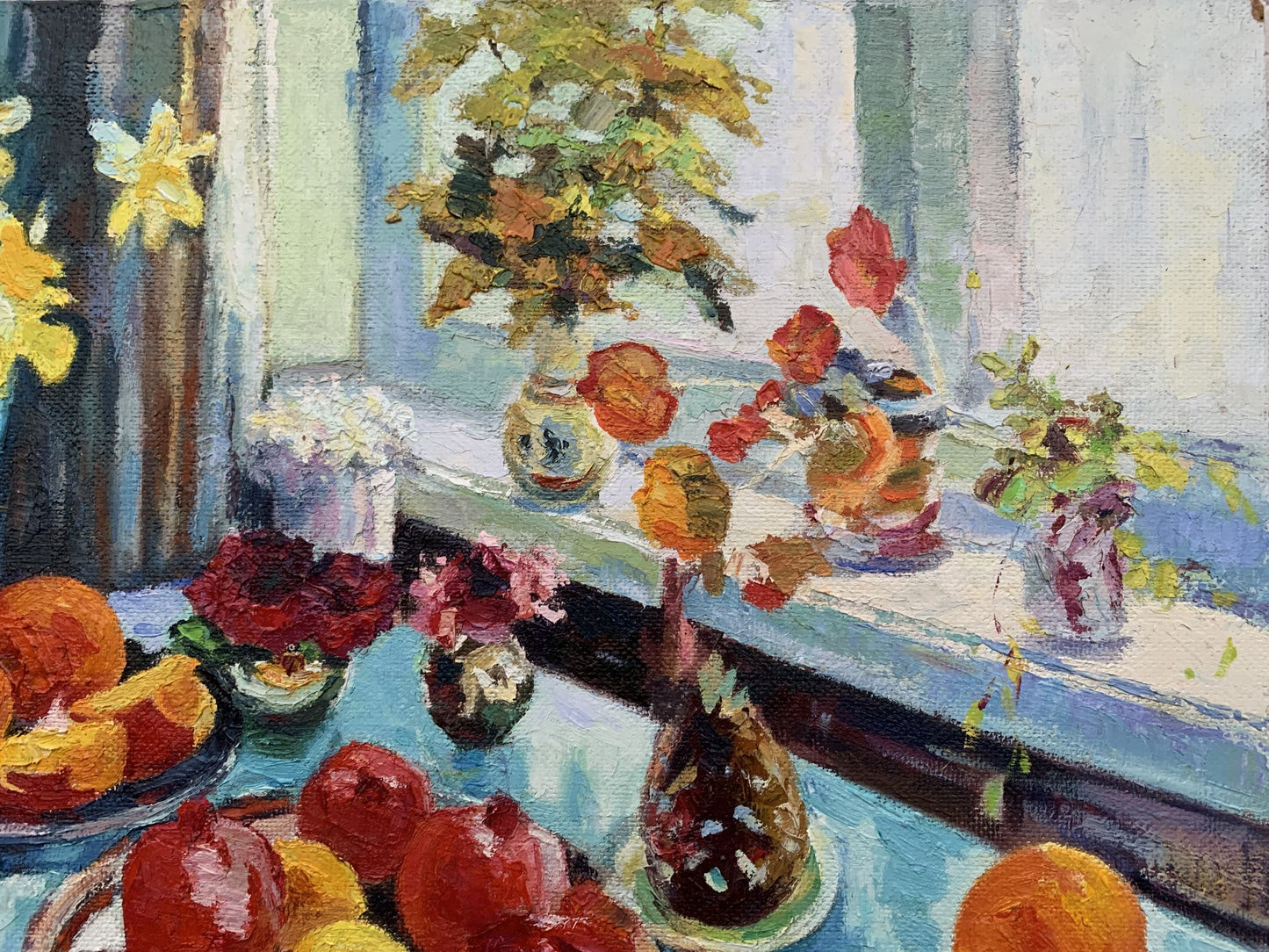 Oil painting Still life in the kitchen