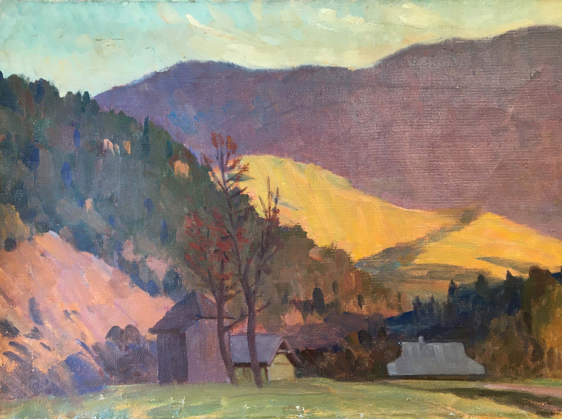 The artwork by Chernikov Vladimir Mikhailovich portrays mountains in oils