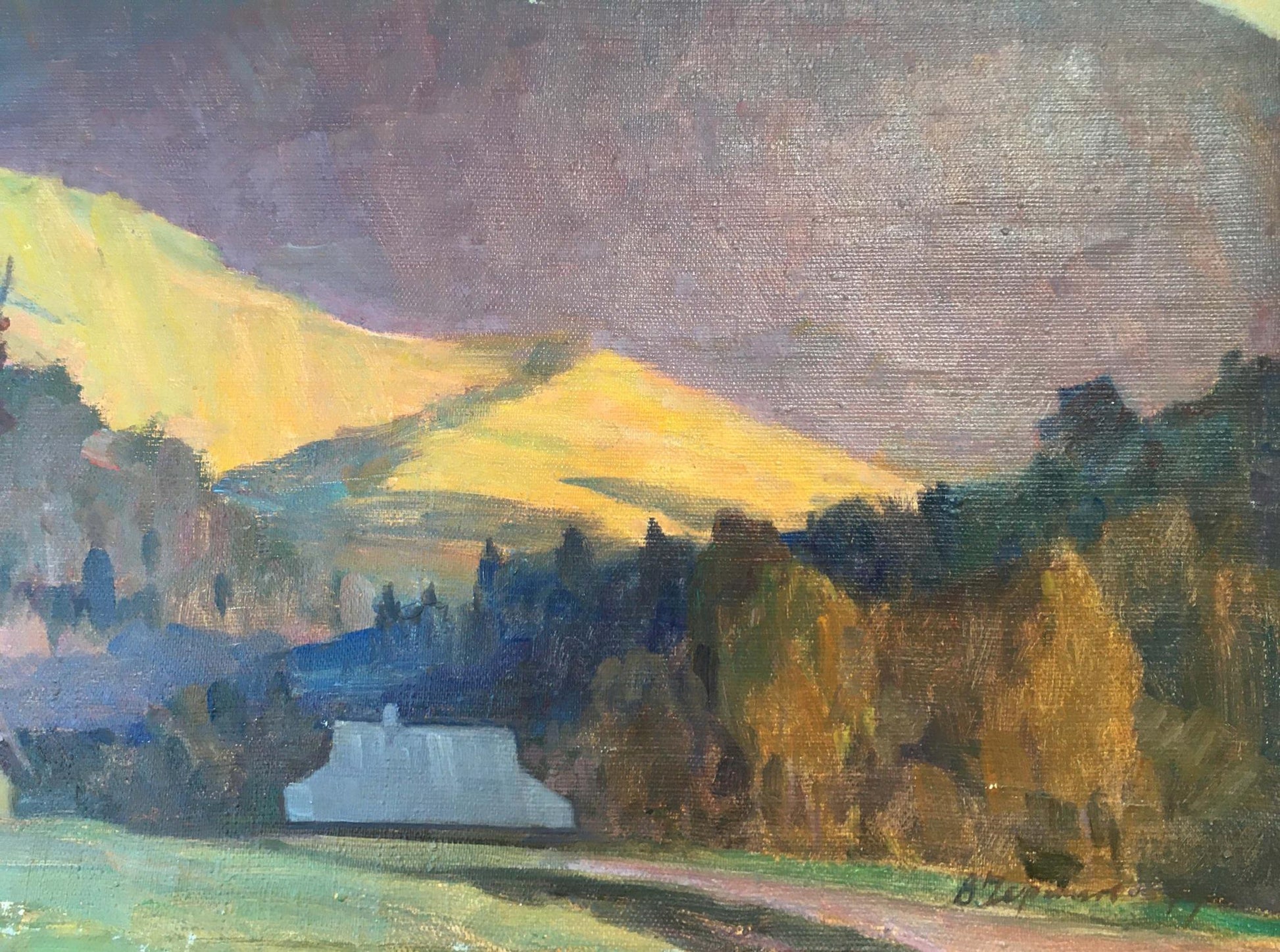 In Chernikov Vladimir Mikhailovich's painting, mountains are depicted in oil