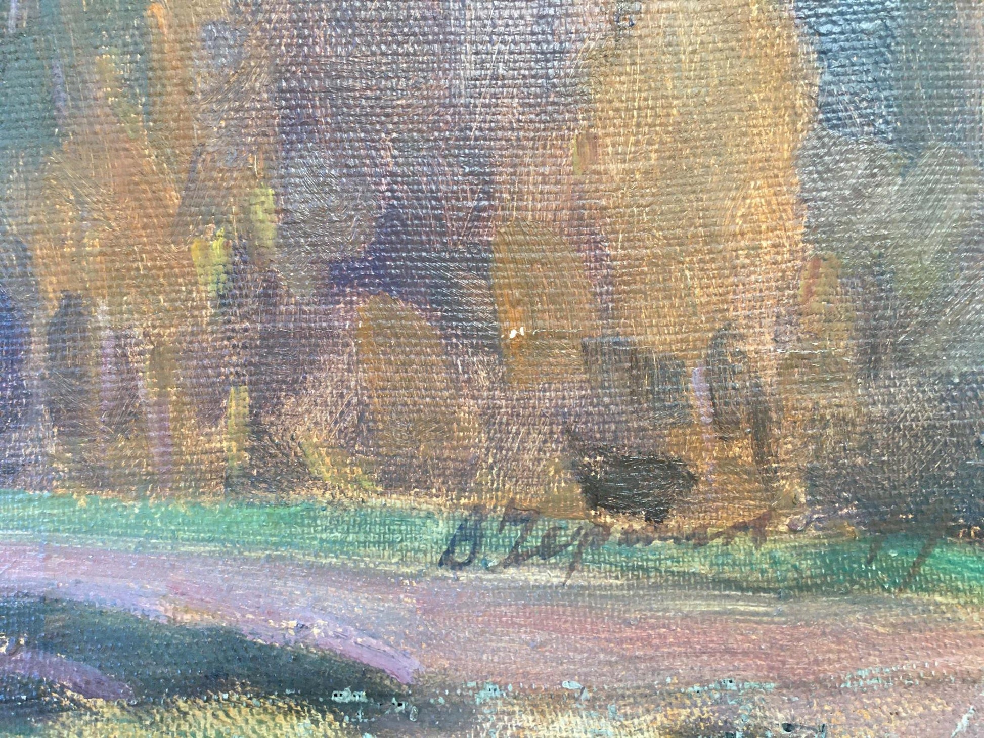 The mountain landscape in Chernikov Vladimir Mikhailovich's painting is rendered in oils
