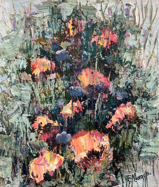 Abstract oil painting Wild tulips Mazur Vladimir