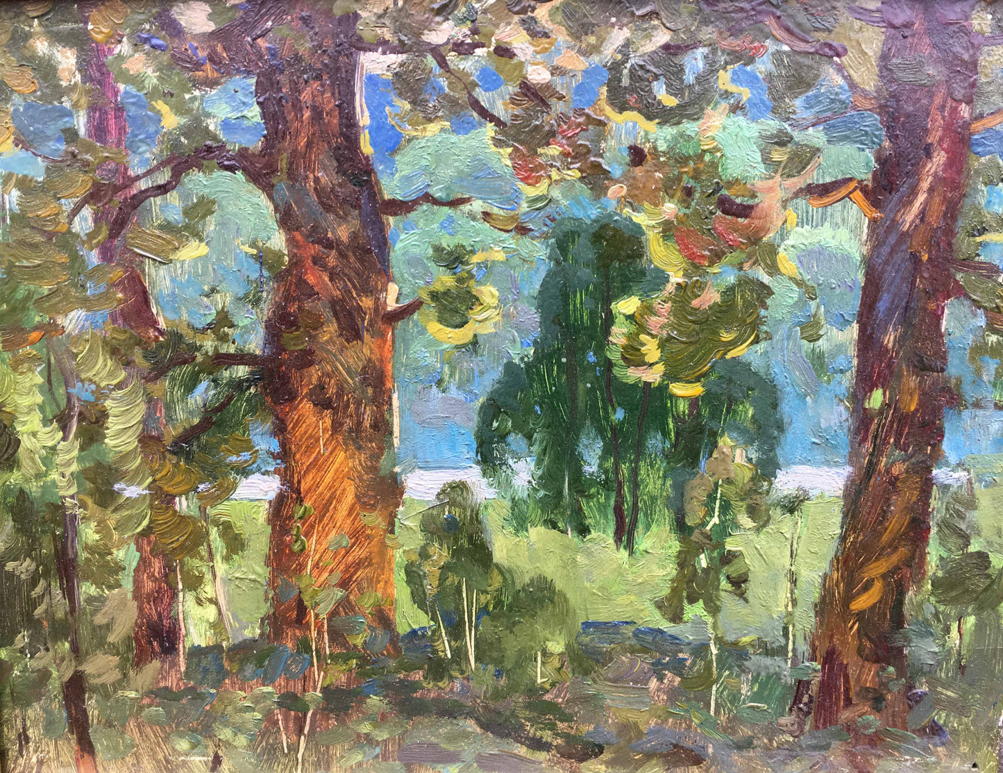 Oil painting forest landscape Aleksandrochkin Yuri Mikhailovich