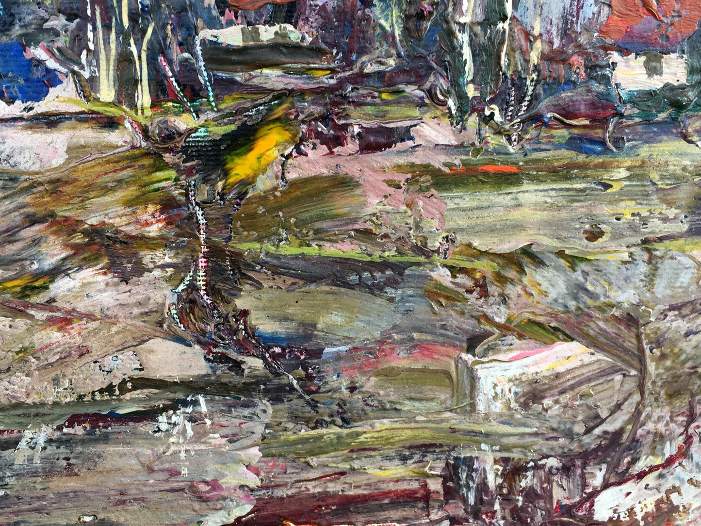 Abstract oil painting On the outskirts of the village Mazur Vladimir