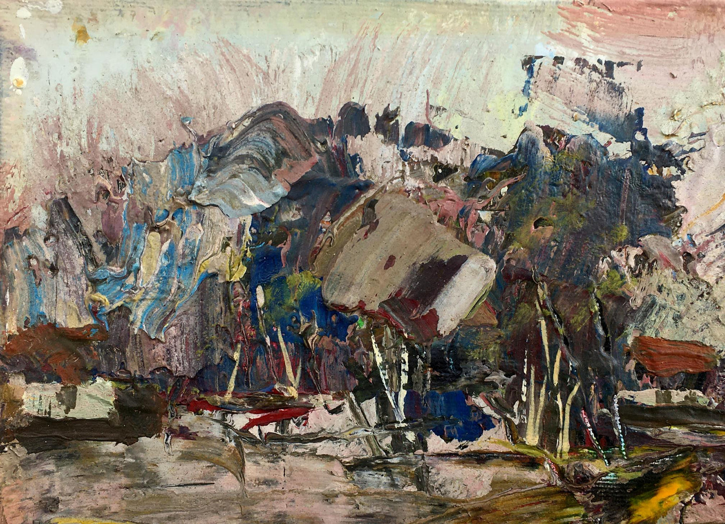 Abstract oil painting On the outskirts of the village Mazur Vladimir