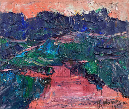 Abstract oil painting Evening sunset Mazur Vladimir