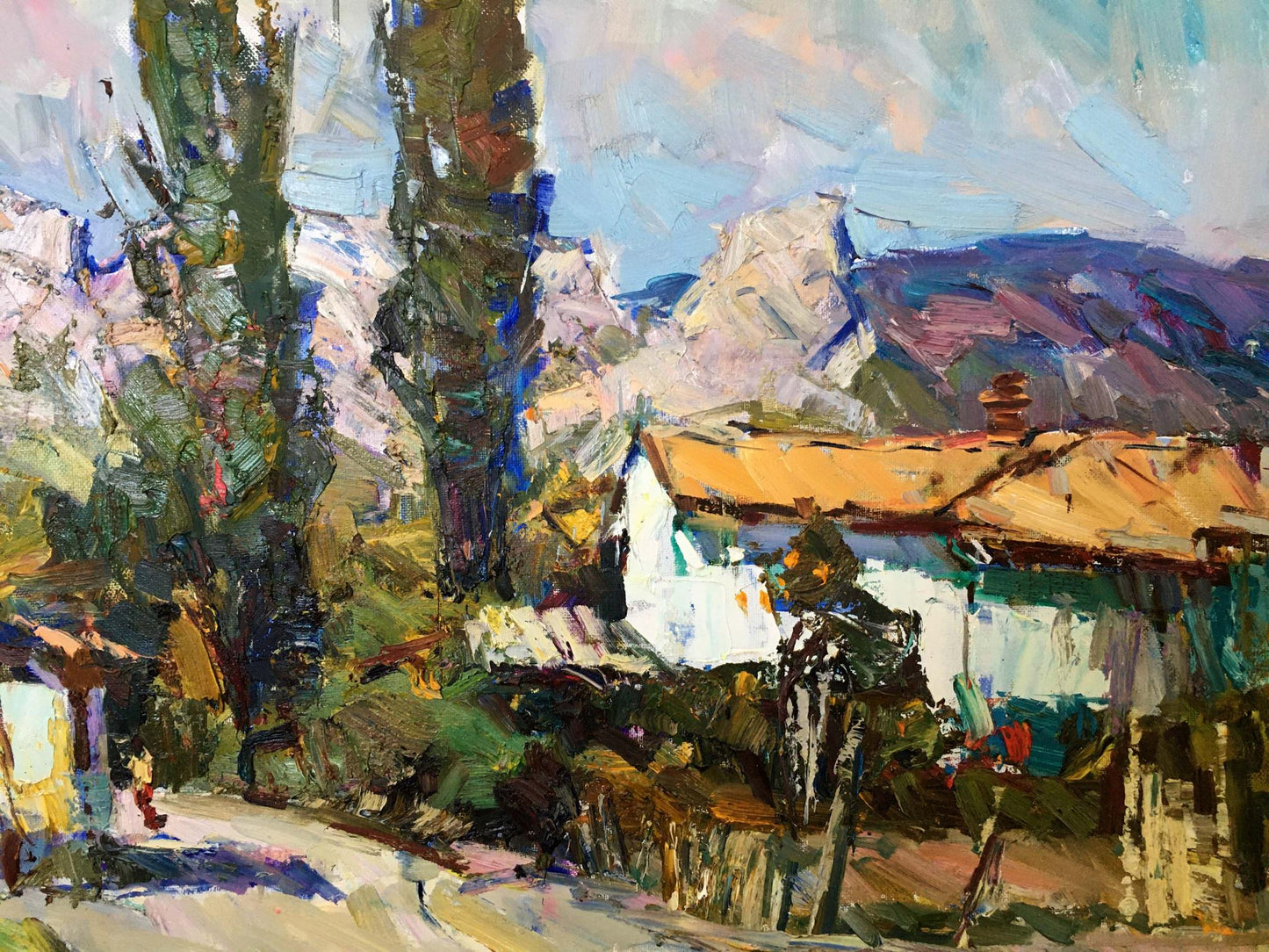 Oil painting Rural landscape Zaborovsky Leonid Alexandrovich