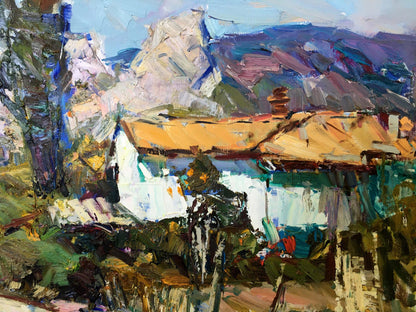 Oil painting Rural landscape Zaborovsky Leonid Alexandrovich