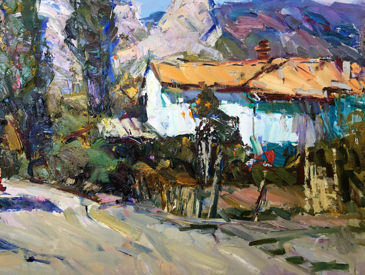 Oil painting Rural landscape Zaborovsky Leonid Alexandrovich