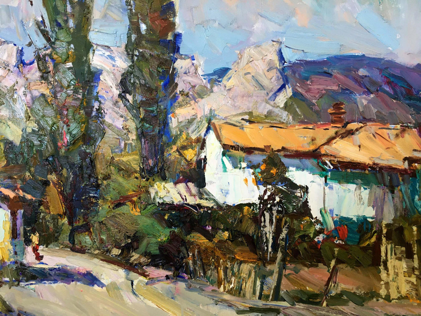 Oil painting Rural landscape Zaborovsky Leonid Alexandrovich