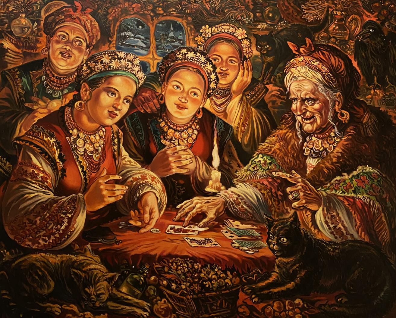 Oil painting Fortune telling Alexander Arkadievich Litvinov