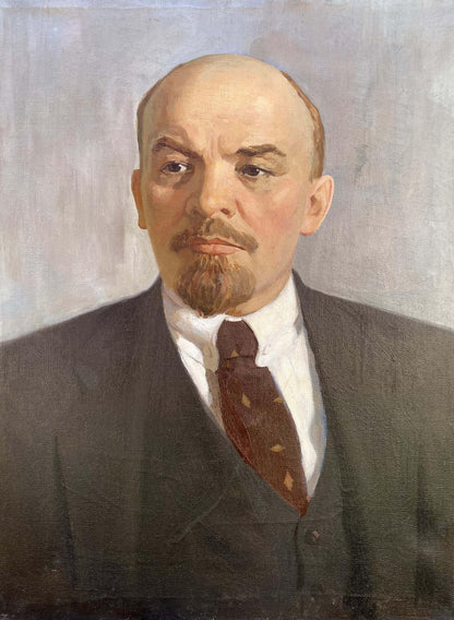 Oil painting Portrait of Lenin in a suit Unknown artist