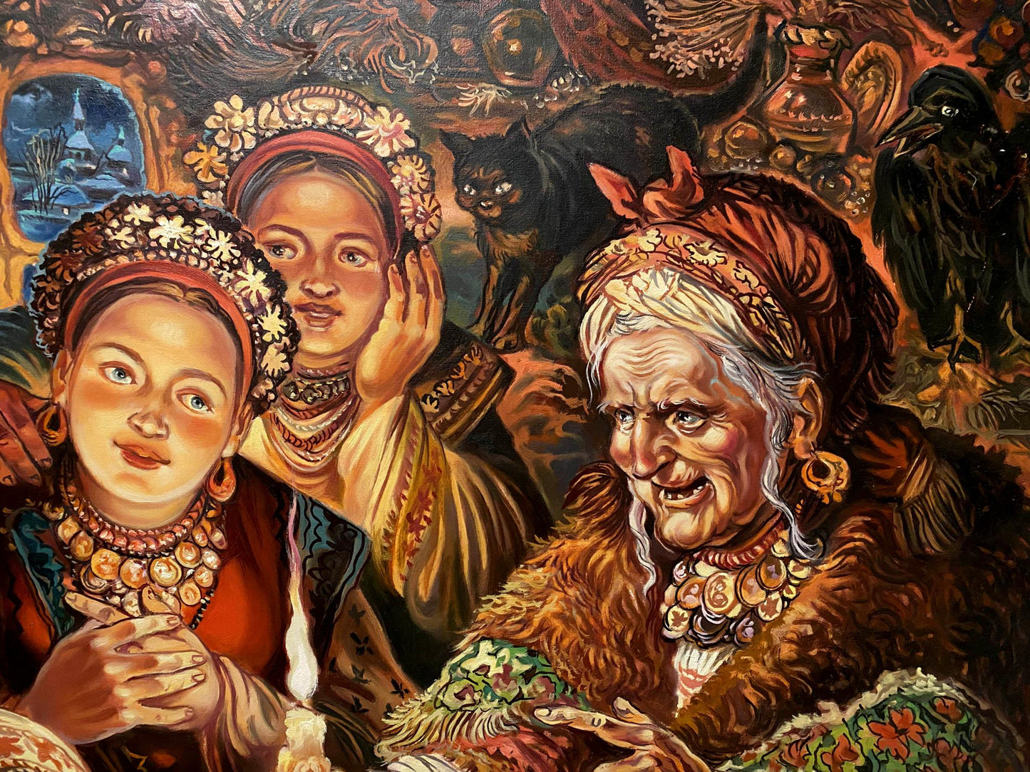 Oil painting Fortune telling Alexander Arkadievich Litvinov