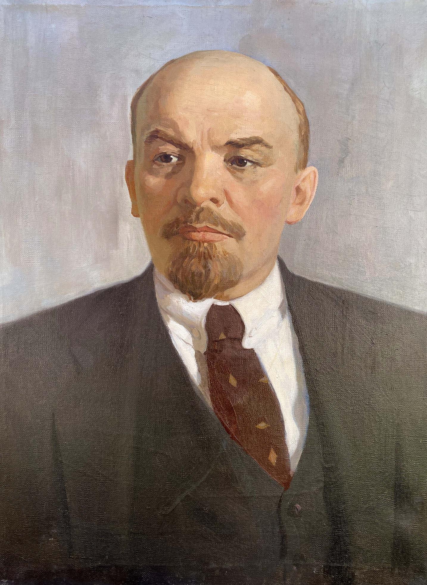 Oil painting Portrait of Lenin in a suit Unknown artist