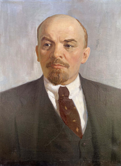 Oil painting Portrait of Lenin in a suit Unknown artist