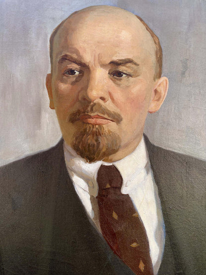 Oil painting Portrait of Lenin in a suit Unknown artist